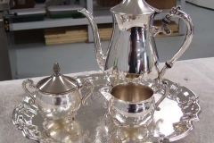 Silver tea set after